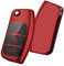 OATSBASF Autoschlüssel Hülle Geeignet für Ford Fiesta Focus Galaxy Fusion Mondeo C-Max S-Max Bantam,Seat 3-Tasten Schlüsselhülle Cover TPU Schlüsselbox (Rot-Streifen)