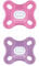 MAM Comfort Silikon Schnuller im 2er-Set (0-2 Monate), Schnuller für Früh- und Neugeborene, Schnullerset mit Schnullerbox, rosa/lila