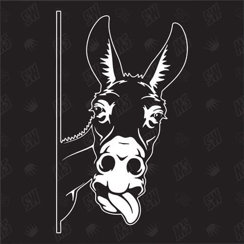 speedwerk-motorwear Esel Version 1 - Aufkleber, Autoaufkleber, Sticker, Maultier, Bauernhof, Eselaufkleber, Tiere, Farmanimals, Farmtiere, Grautier, Zugtier, Reittier (AUCH MIT Wunschname MÖGLICH)