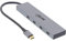 InLine® USB 3.2 Gen.2 Hub (10Gb/s), USB Typ-C zu 4 Port Typ-C (1 Port Power Through bis 100W), OTG, Aluminiumgehäuse, grau, ohne Netzteil