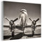 MuchoWow Glasbild Glasfoto Wandbild Bilder Deko 120x90 cm Flugzeuge - Vintage - Propeller