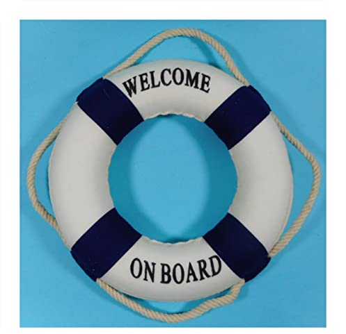 Mini Rettungsring Blau Welcome on Board 14 x 14 x 2,5 cm Martim Kellerbar Fischernetz Deko GRF 39.3900