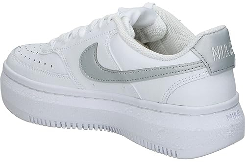 NIKE Damen Court Vision Alta Leather Sneaker, Weiß/MTLC Platin-Summit weiß, 40 EU