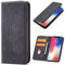 OKZone Compatible with Samsung Galaxy S6 Edge Case, Magnetic Leather Mobile Phone Case for Samsung Galaxy S6 Edge, Premium Leather Flip Foldable Card Slots Shockproof Stand Function (Black)