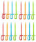Palillos de dientes de espada de plástico de 3.35 pulgadas para aperitivos, fiestas de postres, palillos de comida desechables coloridos, tenedores de frutas, palitos de cóctel, multicolor (paquete de