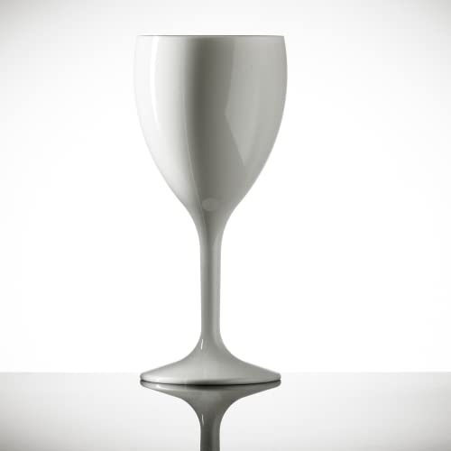 Copa vino 31 cl plástico irrompible policarbonato en color blanco | Copa vino reciclable, con diseño exclusivo con suave tacto a cristal, transparente e inoloro | Apta para lavavajillas y microondas