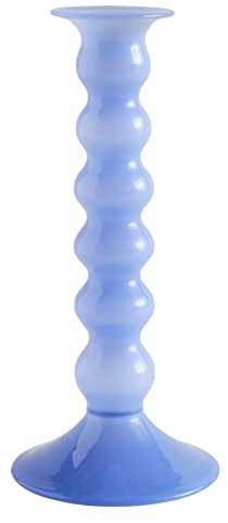 HAY Wavy Kerzenhalter aus Borosilikatglas in der Farbe: Blau, Maße: 21 x 9 cm, AC449-A603-AI53