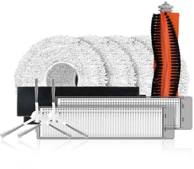 EZVIZ Paquete de Accesorios Kit de Cepillo Principal & Lateral, Paño de Fregona y Filtro para Robot Aspirador y Fregasuelos con Base Autovaciado RS2