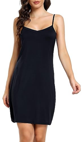 Sopesil Combinaciones para Vestidos Mujeres Enaguas Enteras Camisiones Tirantes para Mujer Full Slip Modal Petticoat Strapless Slip Elegante Mini Vestido sin Mangas Sexy