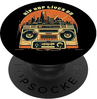 Hip Hop vive en la radio de la vieja escuela PopSockets PopGrip Intercambiable