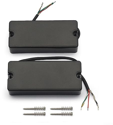 1 Satz 4 Saiten E-Bass Gitarre Pickups Humbucker Double Coil Bridge Neck für E-Gitarre Pickup Ersatz Schwarz
