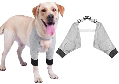 FIBOUND 1 Stück Vorderbein Ärmel für Hunde, Hunde-Ellbogenschutz, Pet Dog Beine Protector, Ellenbogenbandage für Hunde, Recovery Sleeve, Hundebandage Ärmel,M