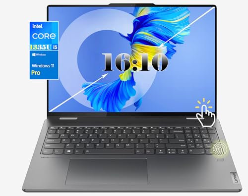 LENOVO Yoga 7I 16 WUXGA 16:10 2-in-1 Touchscreen Laptop, Intel Core I5-1335U, 2xThunderbolt, Fingerprint Reader, Backlit KB, Wi-Fi 6E, Storm Grey, Win 11 Pro(8GB RAM | 512GB SSD +Pro)