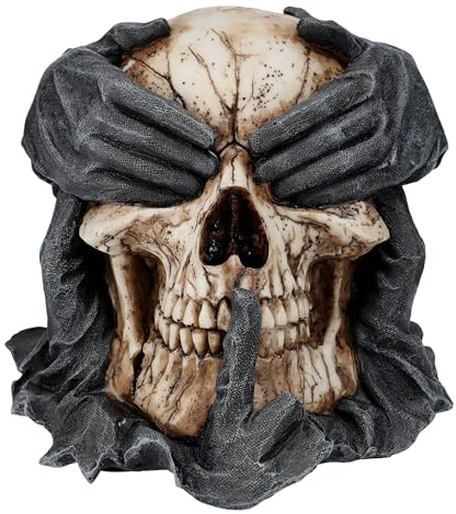 Totenkopf Figur - Nichts Böses sehen, hören, Sagen, 13 cm by Spiral - Totenschädel, Skull, Monster, Dämon, Schädel, Deko