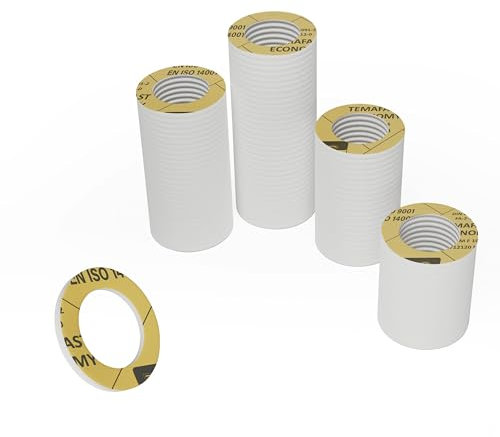 KKM SEALS Aramidfaser Dichtungsringe Set Sanitär - Wasserhahn Dichtung 1/4 - Flachdichtung Gummi - Dichtungen Isolierung - Dichtungsring - Dichtungsset (100 Stück, 10,7x6x2mm)