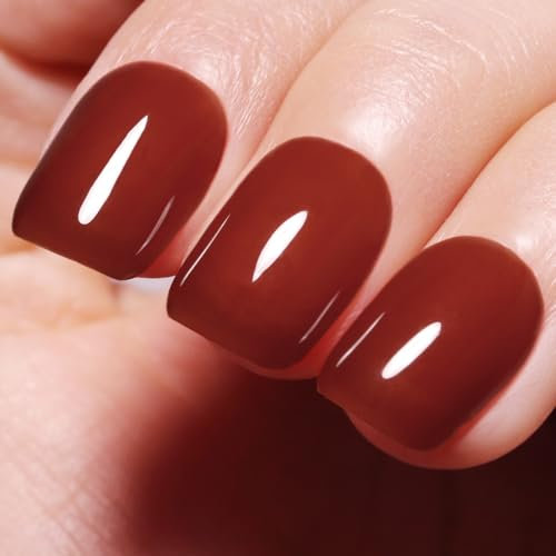 Imtiti Sheer Jam Brown Gel Nail Polish, 15ML Jelly Brown Translucent Color UV/LED Soak Off Gel Polish for DIY Nail Art Manicure and Pedicure at Home or Salon