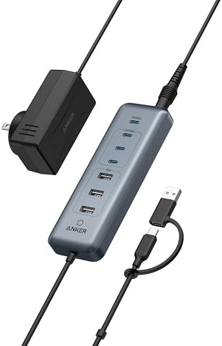 Anker 8-in-1 5Gbps USB-C Hub with 3x USB-A & 4x USB-C Ports, 100W USB-C PD, for Laptops, MacBook, iPad