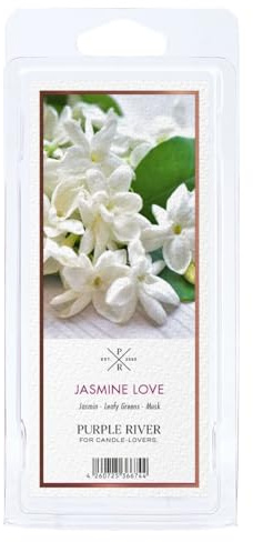 Purple River Duftwachs für Duftlampe | 4er Set Jasmine Love | Duftwachs Jasmin | 10 Wax Melts für Duftlampe | Raumduft für Aromatherapie | 6h Duftdauer je Wax Melt