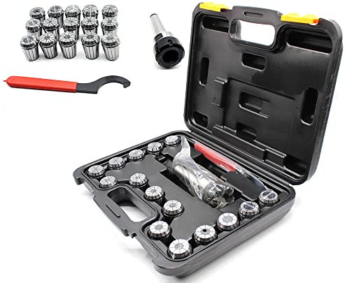 17tlg Spannzangen Set MK3 M12 ER32 Spannfutter für CNC Industrie Fräsmaschinen Spannzangenfutter im Alu-Koffer für CNC-Gravurmaschine Fräsdrehmaschine Werkzeughalter