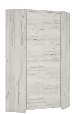 Feldmann Preiswert Wohnen Eckkleiderschrank Eckschrank Angel Jugendzimmer 96x96cm weißeiche 2-türig