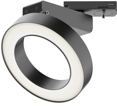 Maytoni Moderne Strahler für einphasiges Stromschienensystem UNITY Rim LED incl. Schwarz aus Metall, Aluminum, Kunststoff 12W für Küche, Schlafzimmer, Wohnzimmer