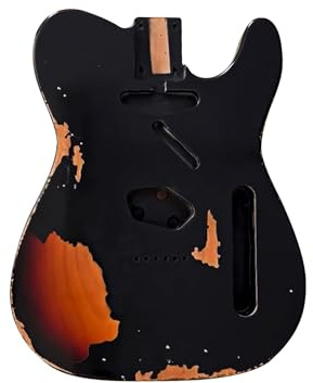 Sunsmile Relic E-Gitarrenkörper TL Style Nitro Top Erlenholz DIY Gitarrenkörper S-S Relic Schwarz