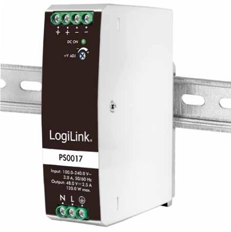 Logilink 072556 Alimentatore su Guida DIN 48V 2,5A 120W Bianco