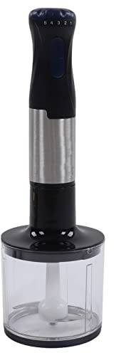Batidora de Inmersión de Mano, 1000 W, 5 Velocidades, 4 en 1, Batidora de Mano de Acero Inoxidable con Batidor de Huevos, Tazón Picador para Mezclar Sopas y Batidos