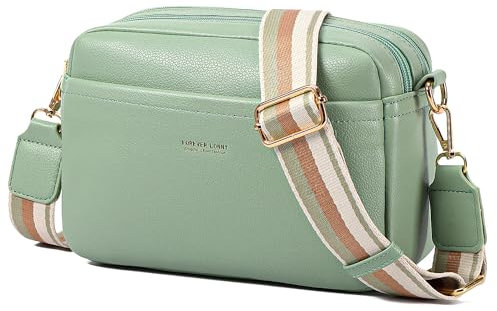 AIFILLE Petit Sac Bandouliere Telephone Portable Femme Fille Pochette Sacoche Sac a Bandoulière en Cuir Porte Monnaie Mini Sacoche Femmes Filles avec 4 Comparitments et Large Sangle Réglable, Vert