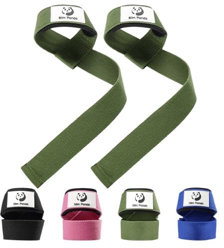 Slim Panda Lifting Straps, 1 Pair 60 cm Weight Lifting Gym Straps, Professional Wrist Straps with Non-Slip Silicone for Men, Women, Cable Machine, Home Gym