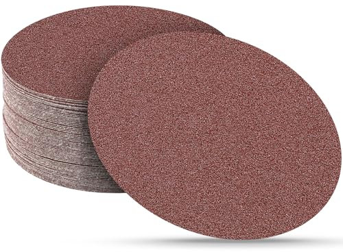 Sruhrak 30 Pcs 180mm Sanding Discs 80 Grit, 7 In Round Sandpaper Hook and Loop Sanding Pads for Drywall Sander