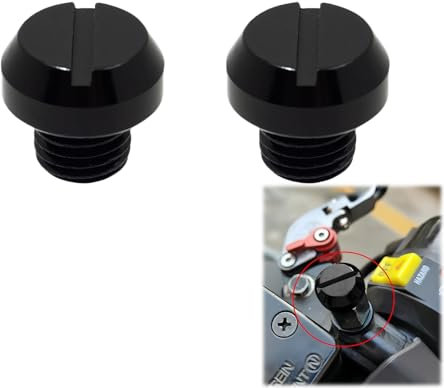 Ein Paar Motorrad Spiegel Blindstopfen Schrauben M10 Motorrad Spiegelschrauben aus CNC Aluminium Motorrad Abdeckkappen für M10 Spiegelgewinde Rechtsgewinde/clockwise (Schwarz)