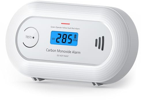 KARUOTOP Carbon Monoxide Detector, Portable CO Alarm with 10-Year Sealed Battery, Digital LCD Carbon Monoxide Alarm for Home & Travel, EN 50291 Standard