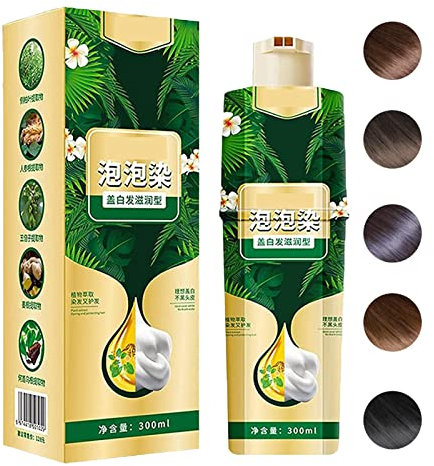 Bubble Haarfärbe-Shampoo | 300 ml Haushalt Leicht zu waschende Haarwasch-Farbcreme | Sofortiges natürliches Haarfärbe-Shampoo für Frauen und Männer