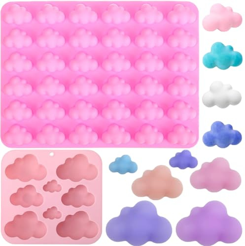 2 stampi in silicone a forma di nuvola per cioccolato, mousse, fondente, torte, cibo, gelatina, colla, sapone, antiaderenti, strumenti da cucina fai da te
