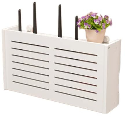 Wireless WiFi Router Aufbewahrungsbox Ohne Bohren Kabel Router Aufbewahrungsbox Regal Wandbehänge Halterung Kabel Organizer TV Set-Top Box Wandaufbewahrung Dekorative Box(Blinds,38 * 8.5 * 20cm)