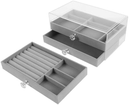 Holibanna Schmuckkästchen Mit Organizer Für Ohrringe Armbänder Und Halsketten Transparente Schmuckbox Zur Aufbewahrung Leicht Zu Transportieren