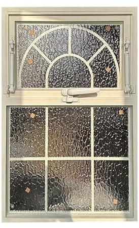 HJLKDYM Ventana La Casa, Incrustada Protección La Privacidad Vidrio con Ondulación Agua Pantalla Guillotina, Manija Interior Decoraciones del Hogar Panel Ventana(Blanco,90x100cm)