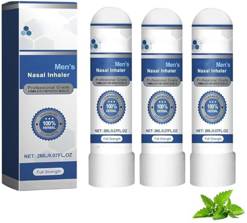 3Pcs Unclestiffys Inhalers, MenStick Nasal Inhaler, Menstick Inhaler, Natural Nasal Inhaler Stick, Male Prostate Care Inhaler, Restore Energy and Vitality