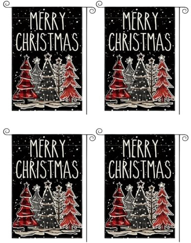 Fegtrtyoa Christmas Garden Flag Outdoor Yard Decoration Polyester Three-Layer Merry Christmas Garden Flag Style 1