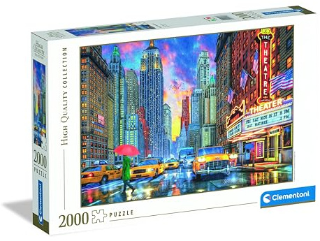 Clementoni Collection - Rainy Manhattan, Puzzle 2000 Teile für Erwachsene, Stadtlandschaft von New York, hochauflösende Bilder, nachhaltige Materialien, 97,5 x 66,8 cm, 32568