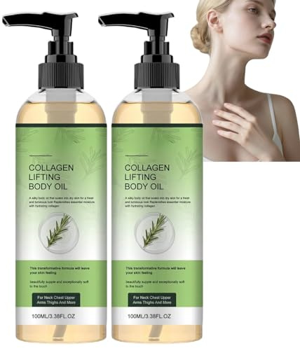 Kollagen-Lifting-Körperöl mit Rosmarinextrakt zur Straffung und Festigung der Haut, tiefenwirksames Feuchtigkeits-MassageÖl für strahlende Haut, Anti-Aging-Formel gegen Falten und schlaffe (2 stücke)