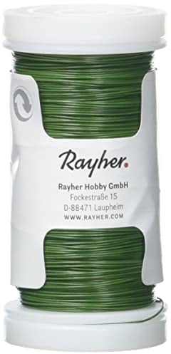 Rayher – Alambre de Cobre (0,35 mm à ¸, Bobina de 100 m, Color Verde Oscuro