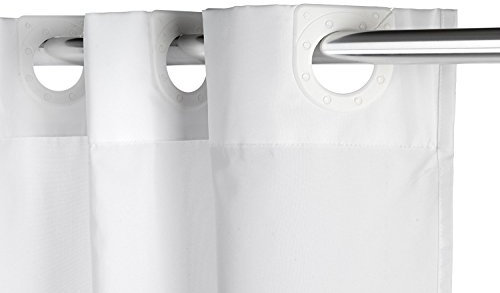 Croydex Rideau de douche en tissu sans crochets Blanc