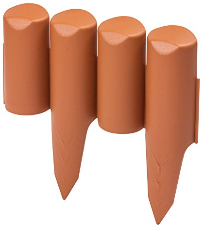 2,5 m Rasen Kunststoff Grenze Rand, in terracotta Farbe