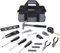 Amazon Basics Grundlegedendes Haushaltsreparaturset mit Tasche, 65-teilig, Silberfarben, Schwarz