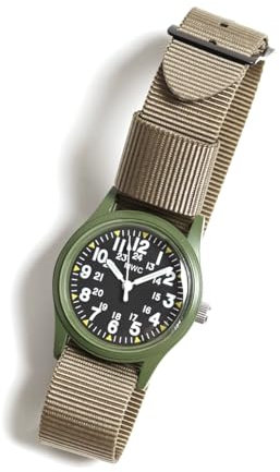 MWC KHAKI Strap Militäruhr Quarz Oliven Vietnam, Vintage