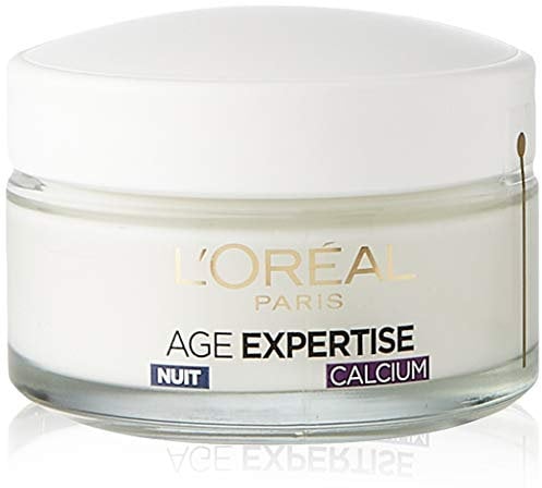L'Oréal Paris - Crème de Nuit Anti-Âge Fortifiante - Soin Nuit Redensifiant Anti-Rides Triple Action - Enrichi en Calcium - Pour Peaux Matures - À partir de 55 ans - Age Expertise - 50 ml