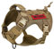 OneTigris Hundegeschirr, FIRE WATCHER Taktische Geschirr Sicherheitsgeschirr Hunde Hundeweste mit 1 Griffe und 2 D-Ring 1000D Nylon (M, Braun)