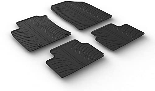 Satz Gummimatten kompatibel mit Hyundai i30 2/2017- (T Profil 4-teilig + Montage-clips), Schwarz